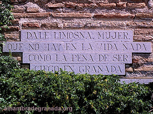 Dale limosna, mujer,<br>Que no hay en la vida nada<br>Como la pena de ser,<br>Ciego en Granada