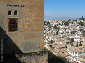 Albaicín y Torre de Comares, desde el Peinador de al Reina